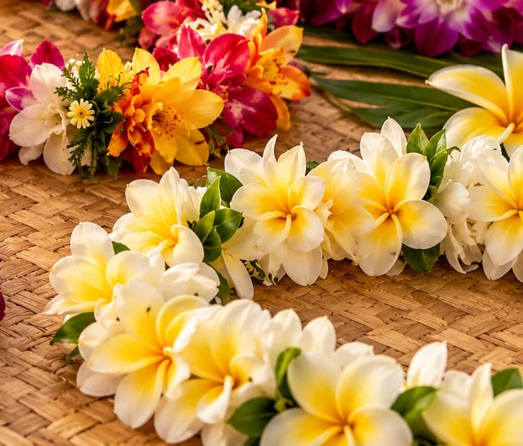 Tropical lei flowers